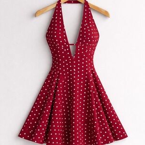 Red polka dot dress